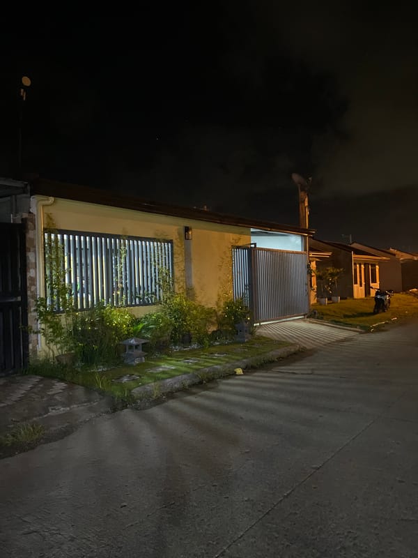 Nighttime residential street scene documented in Davao City