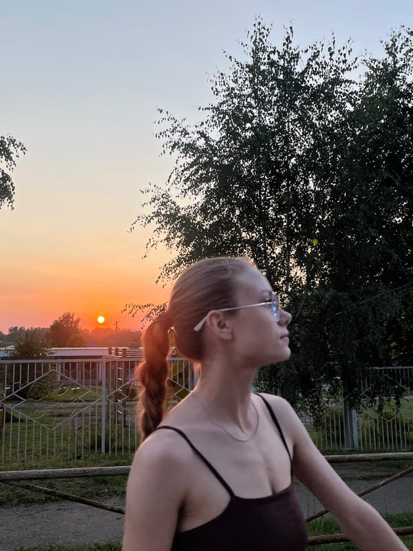 Evening moments along a track in Фоки, Russia