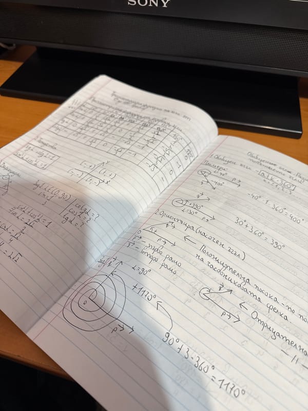 Mathematical notes and Sony device documented in Bulgarian town