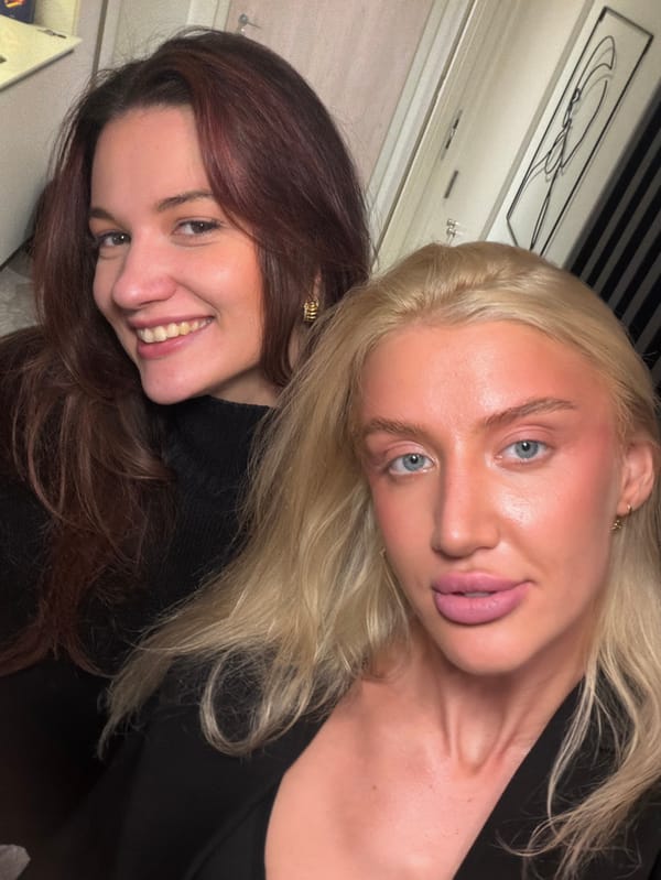 Two women document social outing with selfies in Belgrade