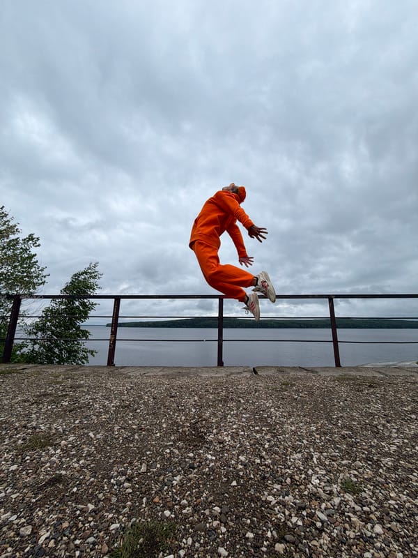 Colorful duo performs stunts at concrete platform in Chaikovsky