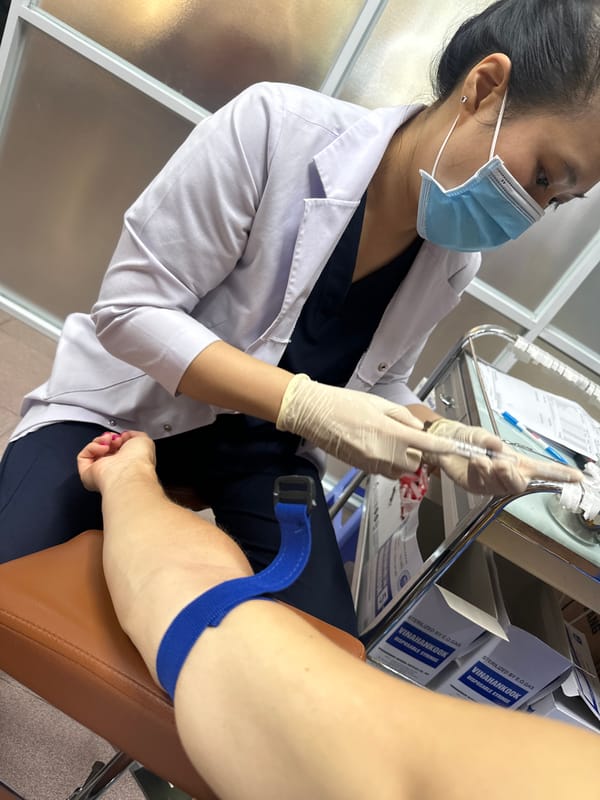 Late-night visit to Nha Trang's Institut Pasteur for blood work