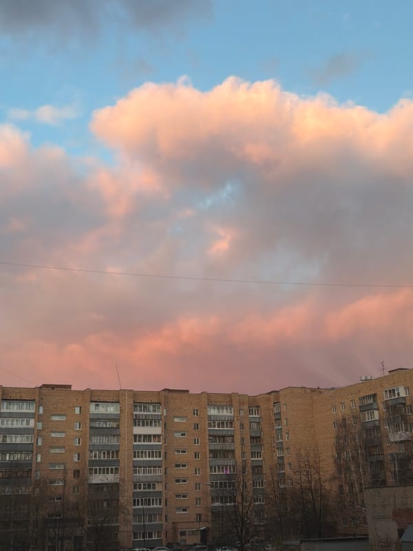 Dawn cityscape views captured from elevated position in Yekaterinburg