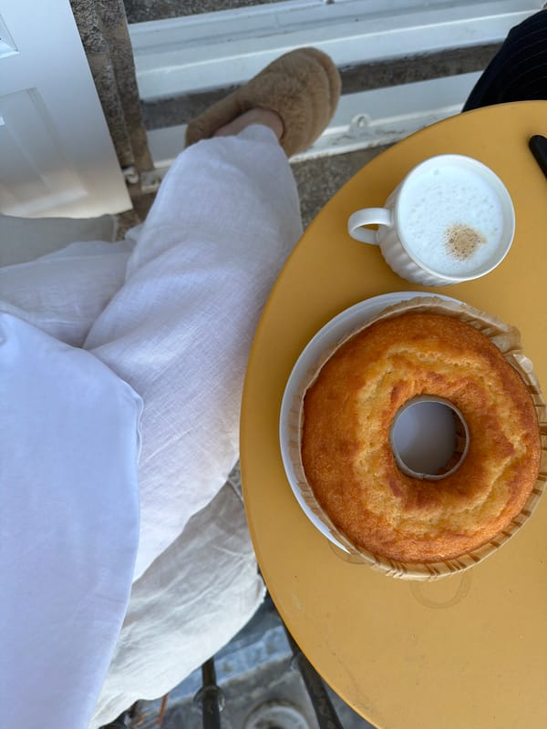Coffee break overlooking Santiago de Compostela historic district