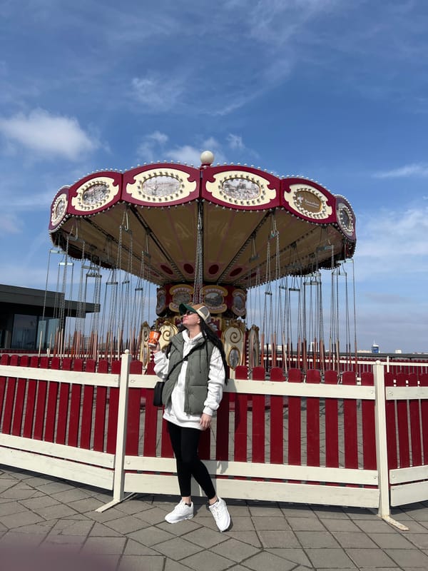 Casual morning scenes captured around carousel and vintage car in Kazan