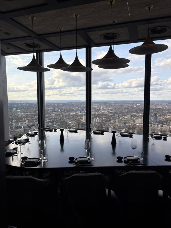 Diner captures London skyline views from high-rise restaurant