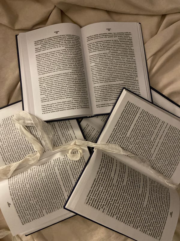 Books and mirror arranged on bed in Budva bedroom
