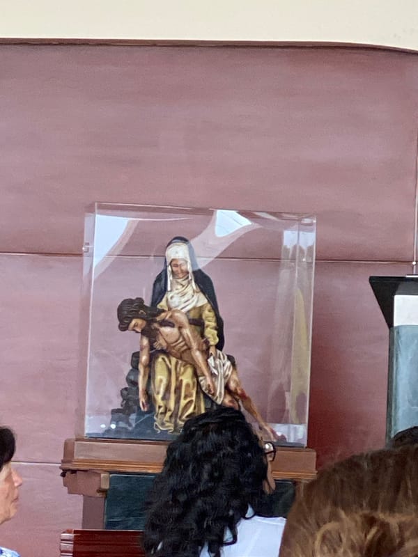 Evening church visit and dinner in Tlaxcalancingo, Mexico