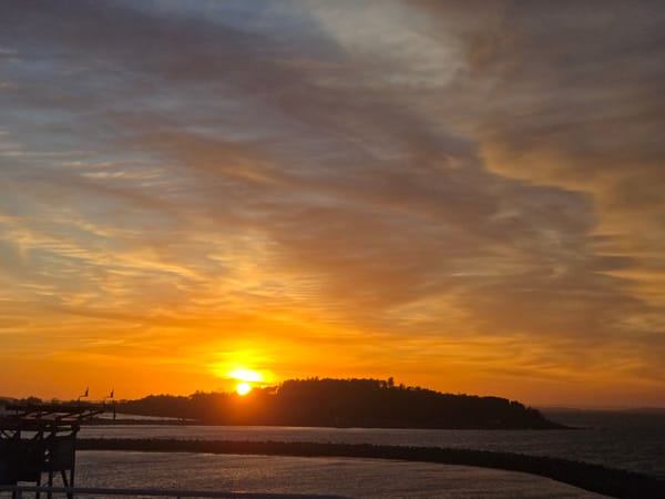 Dramatic sunset observed over Randaberg Norway coastal waters