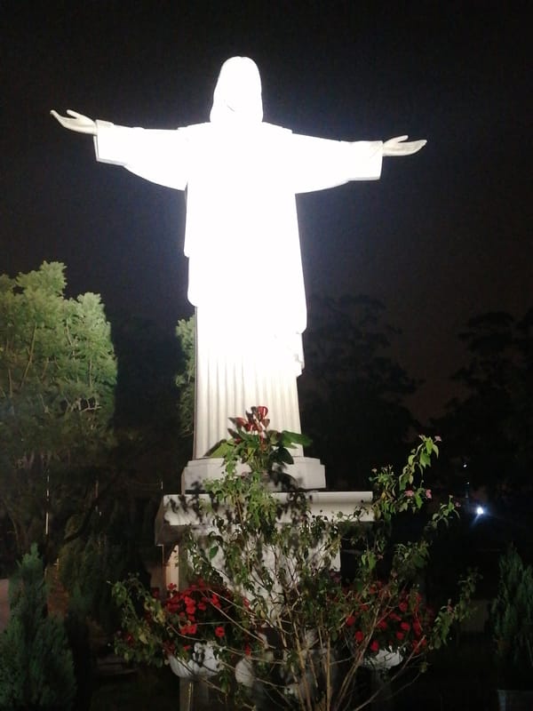 Illuminated Religious Monuments Documented at Vietnamese Catholic Parish