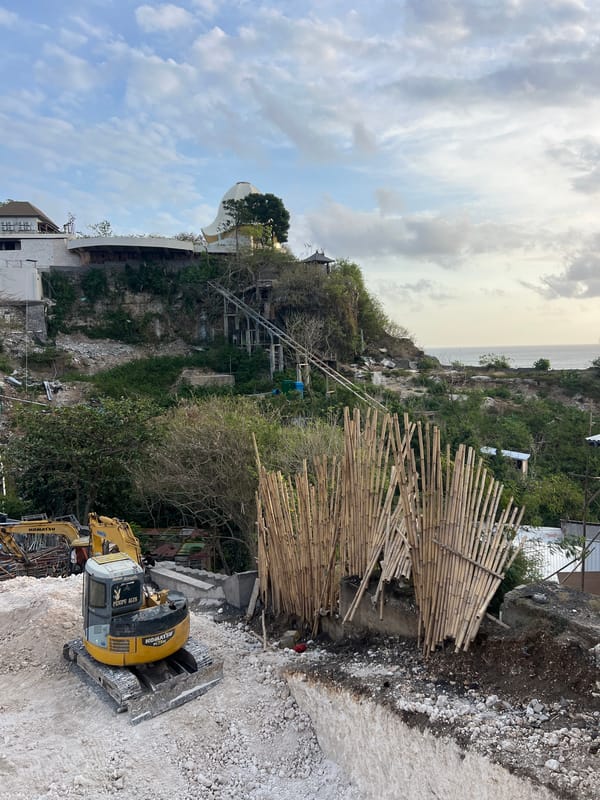 Coastal construction and surf access in Kuta Selatan, Bali