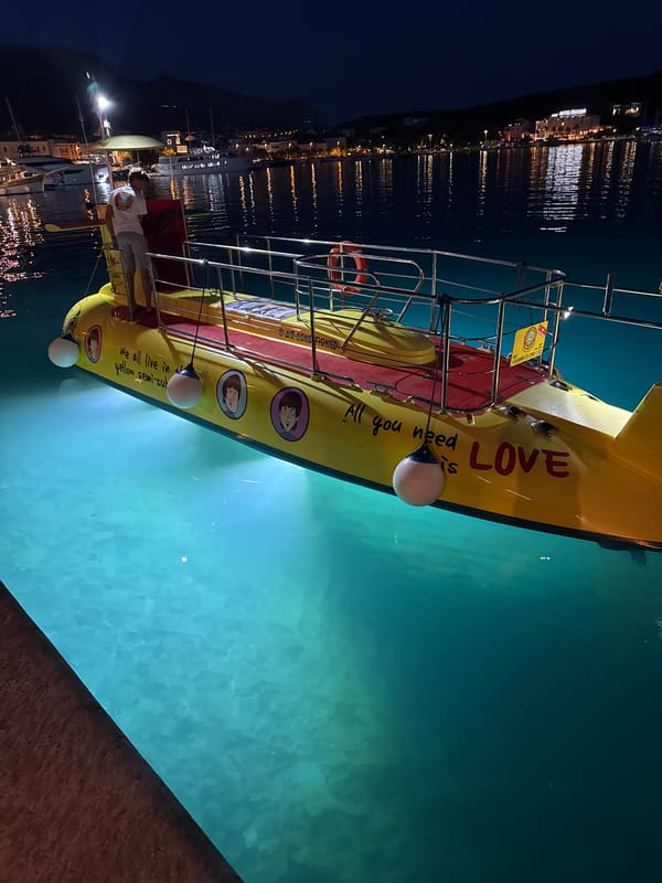Evening harbor walk in Makarska, Croatia