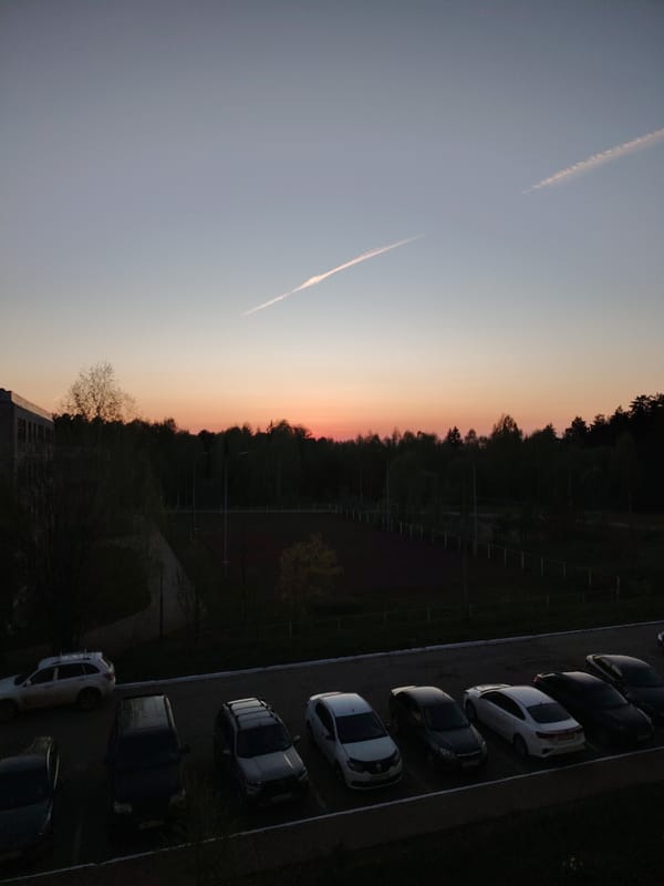 Dusk scenes captured across residential Markovskii, Russia