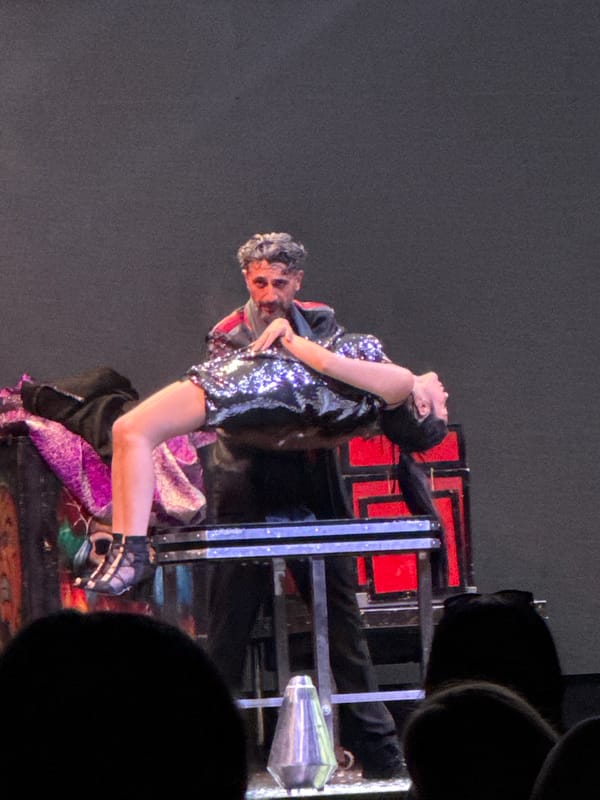 Live magic show on stage in Manavgat, Turkey