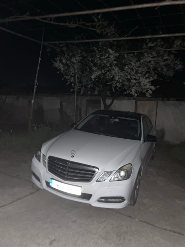 White Mercedes photographed with occupant in Zlatograd, Bulgaria