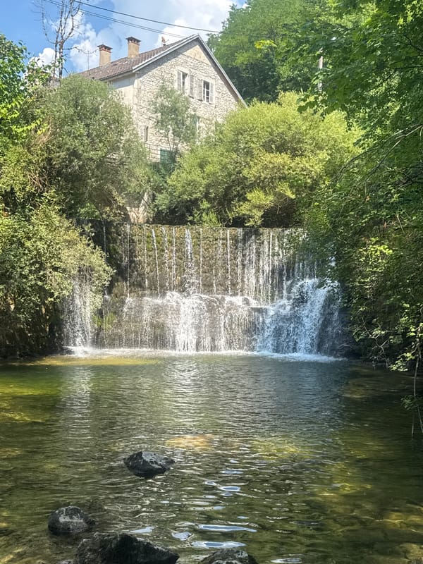 Afternoon visit to a tiered waterfall in Saint-Claude, France