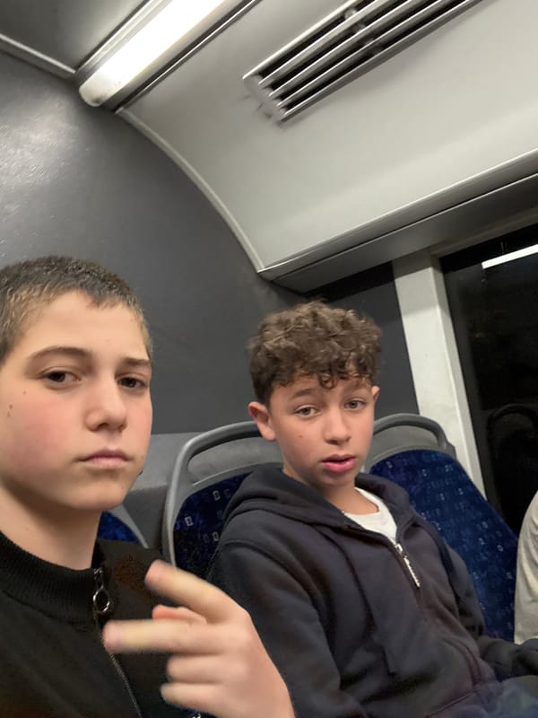 Two boys spotted traveling together on Tel Aviv train