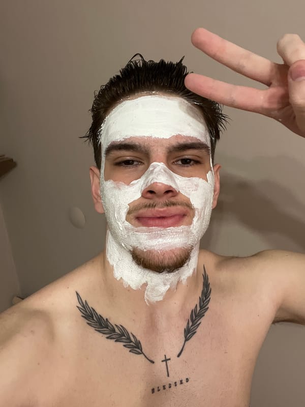 Morning self-care routine with facial masks documented in Sofia