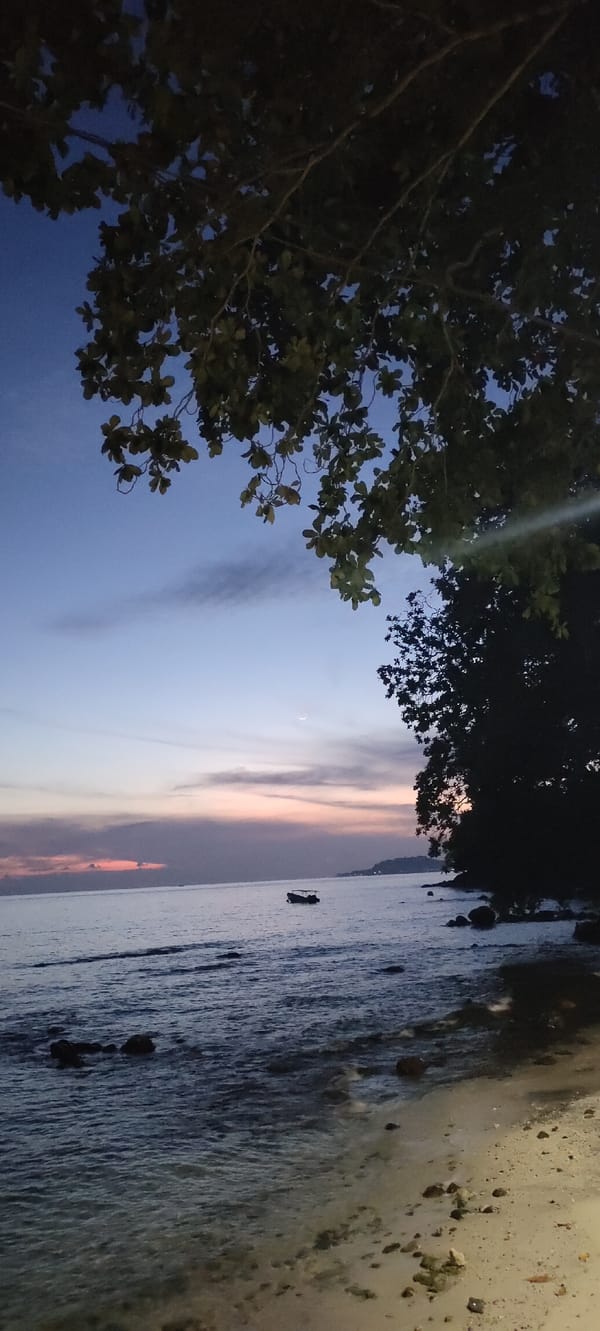Twilight scenes across coastal Sabang, Indonesia