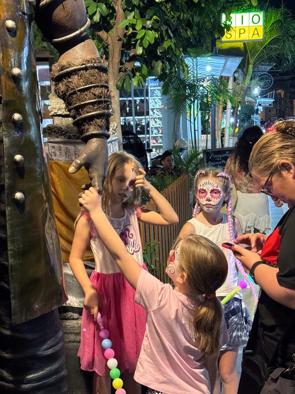 Kuta's night strip: markets, restaurants, and street-level scenes