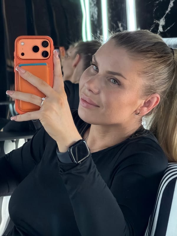 Selfie session in a mirrored Moscow interior