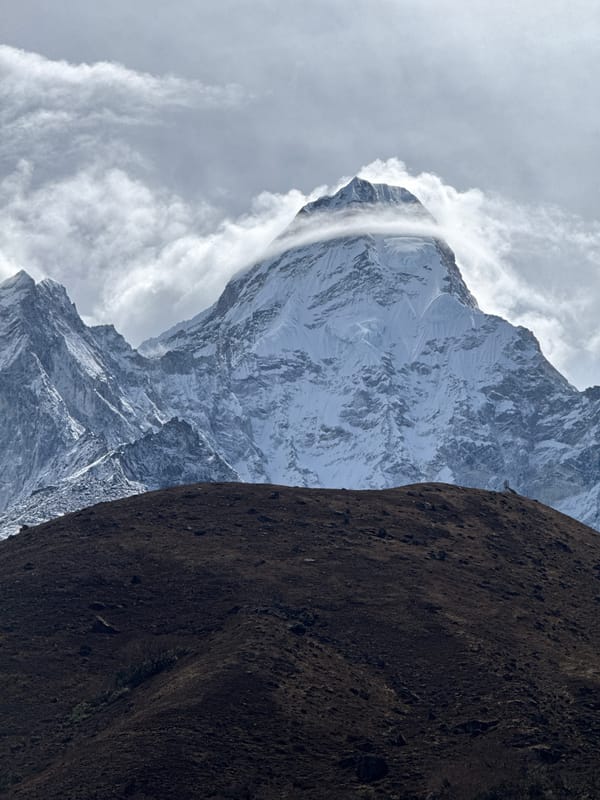 Solar halo observed over Himalayan peaks in Khumjung, Nepal