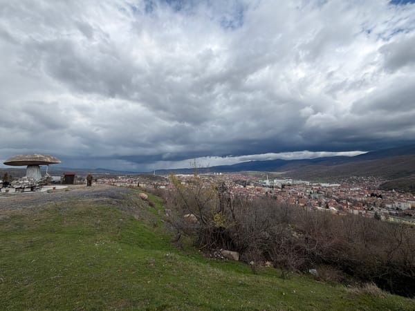 Spring landscape view captured between Bulgaria and North Macedonia