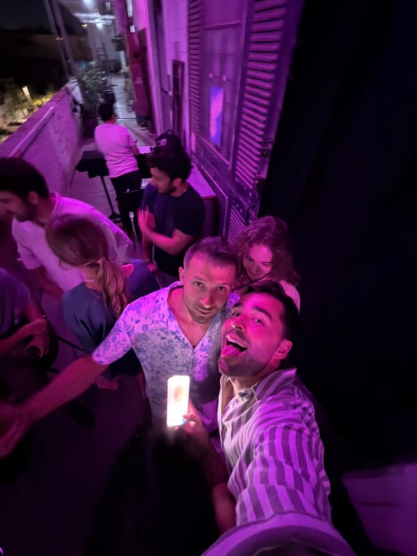Evening social gatherings documented across Tel Aviv neighborhoods