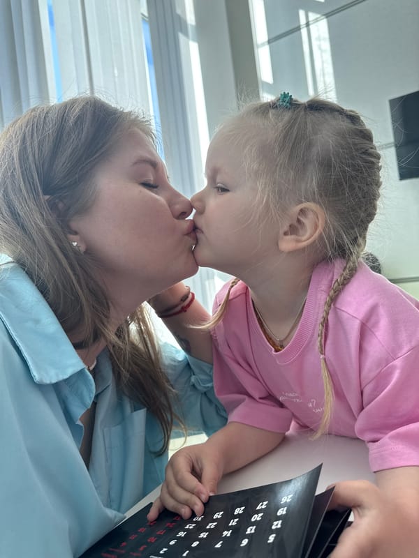 Woman and child photographed together in Perm, Russia