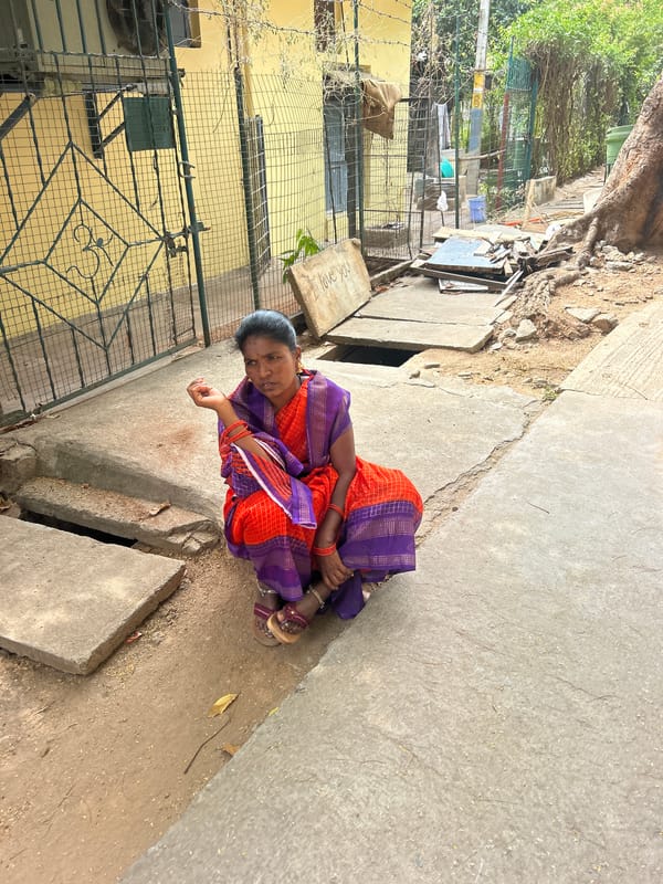 Early morning spiritual tourism documentation in Puttaparthi, India