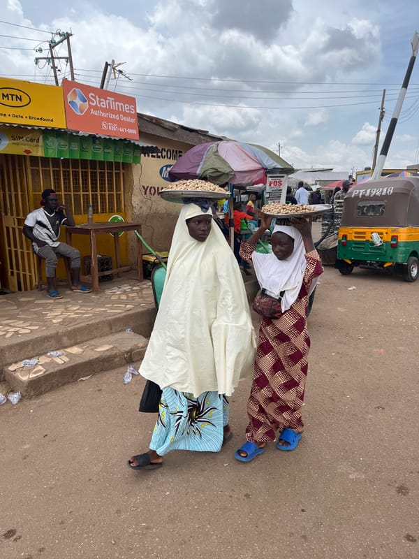 Morning street and market life in Gura Top, northern Nigeria