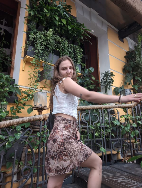 Kyiv's ivy-covered courtyard makes for a natural photo stop