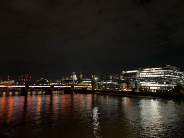 Thames nighttime views captured from South Bank show St. Paul's
