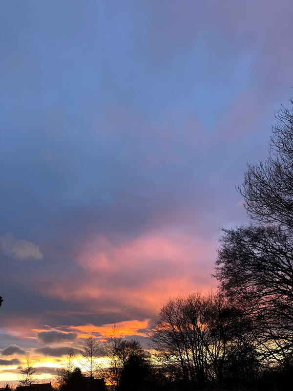 Twilight sky displays colorful gradient over Easingwold
