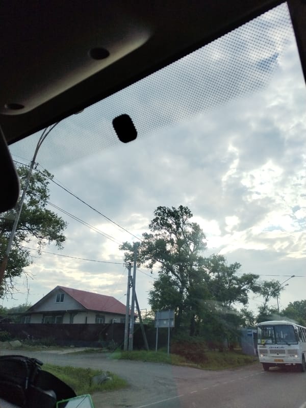 Evening drive through suburban landscape documented by single witness