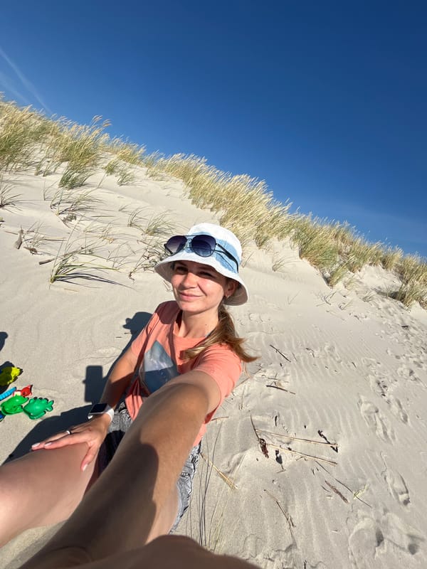 Lazy summer afternoon on a sandy Russian beach
