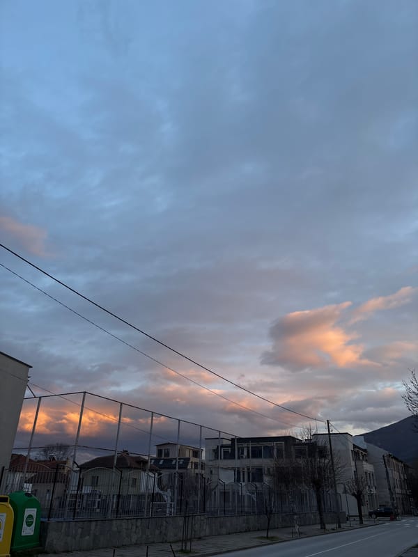 Dusk street scenes captured in Goce Delchev, Bulgaria