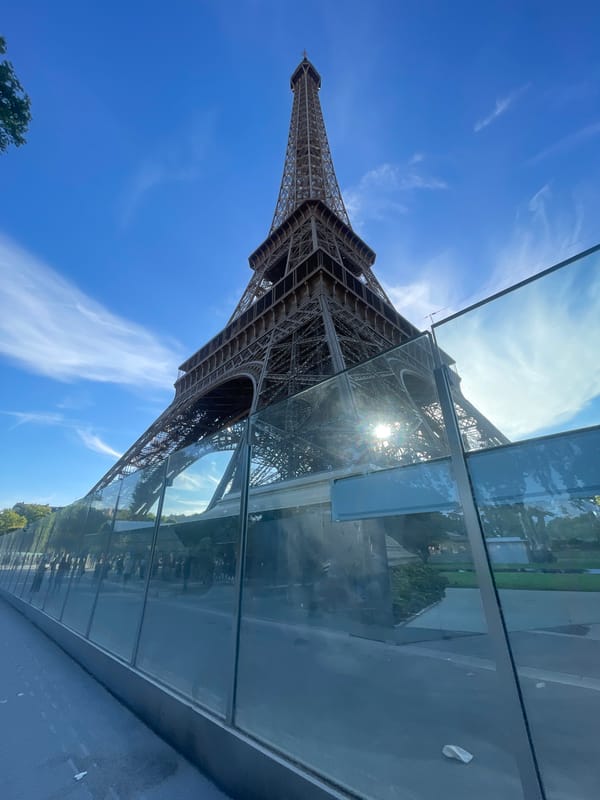 Eiffel Tower from every angle on a clear Paris afternoon