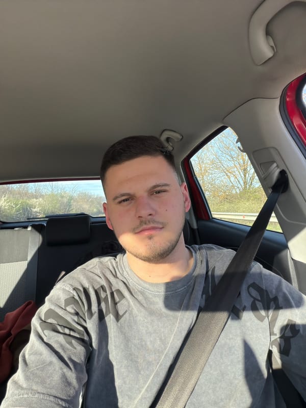 Young driver photographed in car interior in Blagovo, Bulgaria