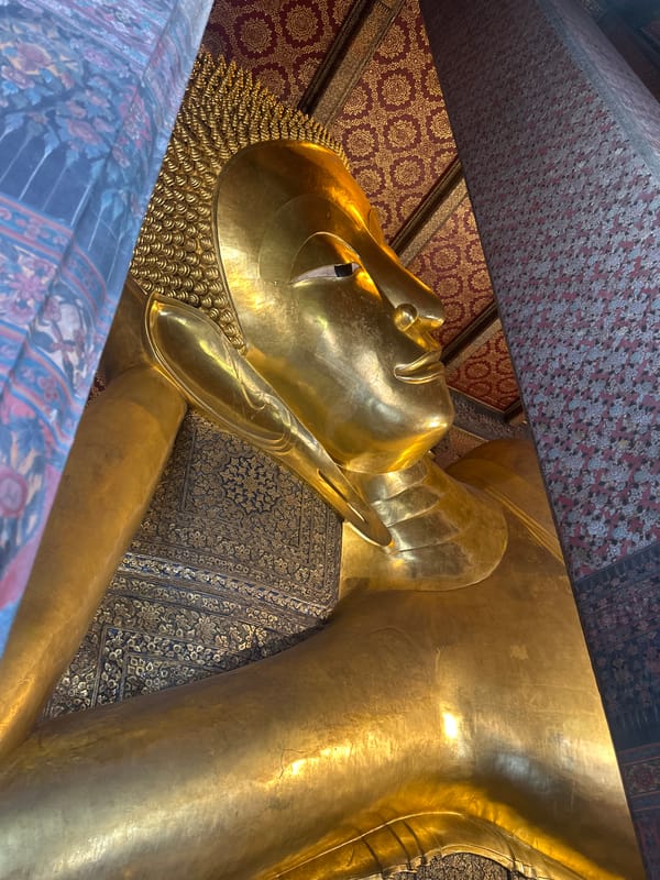Morning temple visit documented at Bangkok's Wat Pho complex