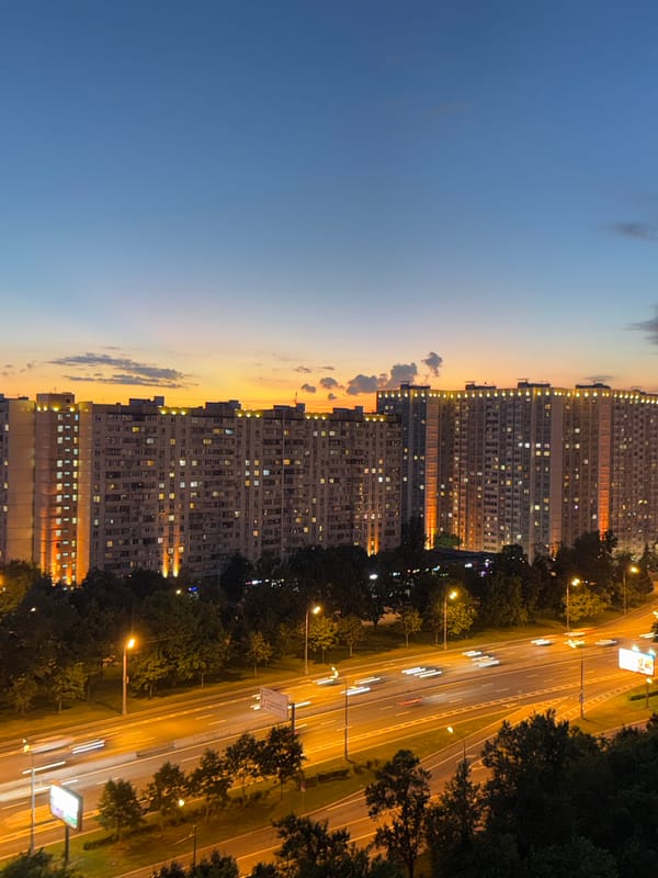 Moscow evening scenes with apartment buildings and indoor moments