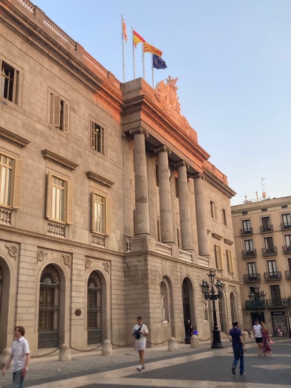 Barcelona's Gothic Quarter at golden hour, July 2026