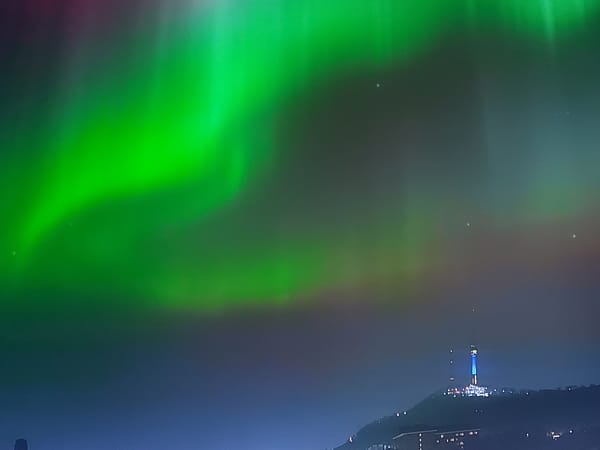 Aurora borealis observed over Figueira da Foz, Portugal