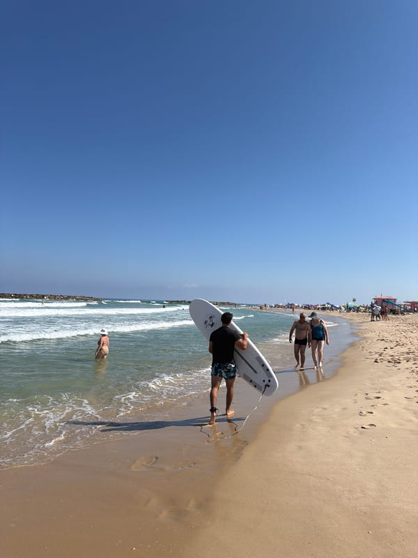 Lazy summer morning on the beach in Ashkelon