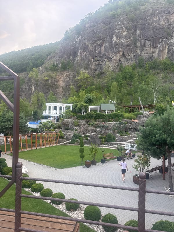 Afternoon at a pool and spa complex in Vynohradiv, Ukraine
