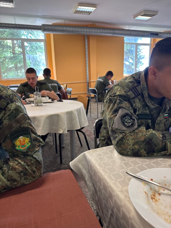 Military canteen gathering and selfie session