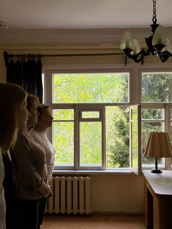 Indoor scenes with windows, trees captured near Moscow suburbs