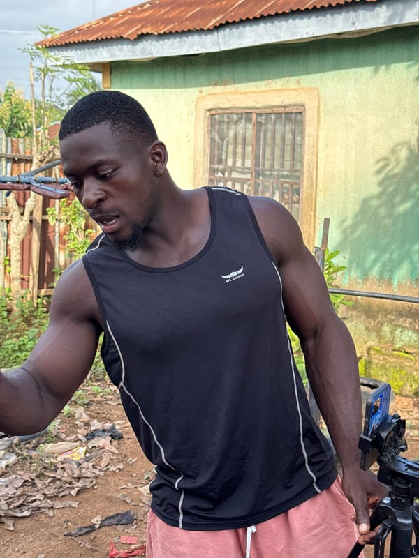 Makeshift outdoor gym session in Akwanga, Nigeria