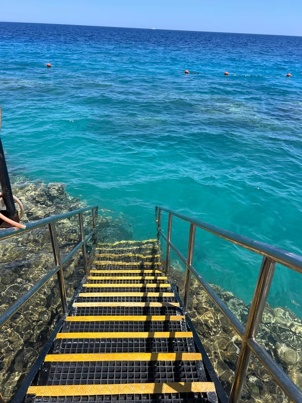 Red Sea reef and resort beach, Sharm El Sheikh