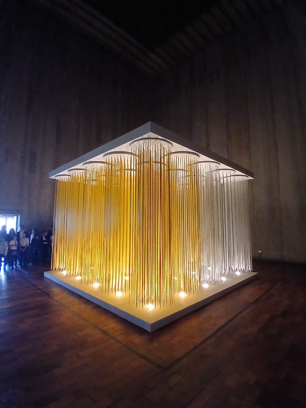 Art exhibition documented in Ciudad Bolivar gallery installations